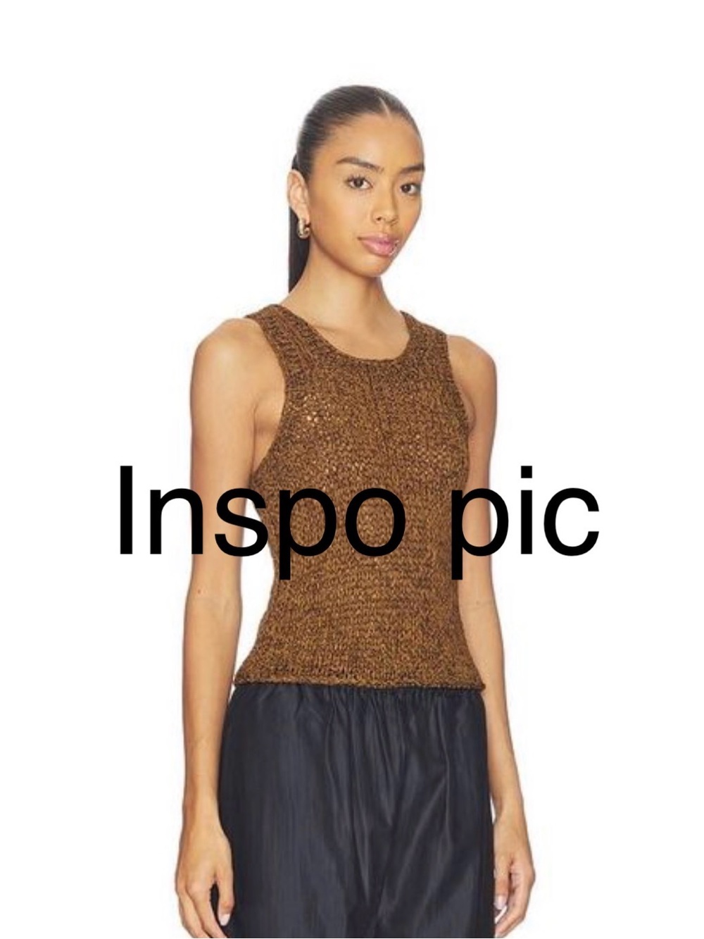 100% Silk Talbots Brown Lace-Overlay Tank Top. Effortless Dimension and texture.